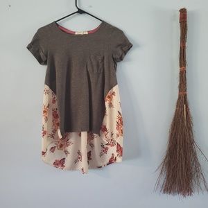 Gray with Flowers T-Shirt